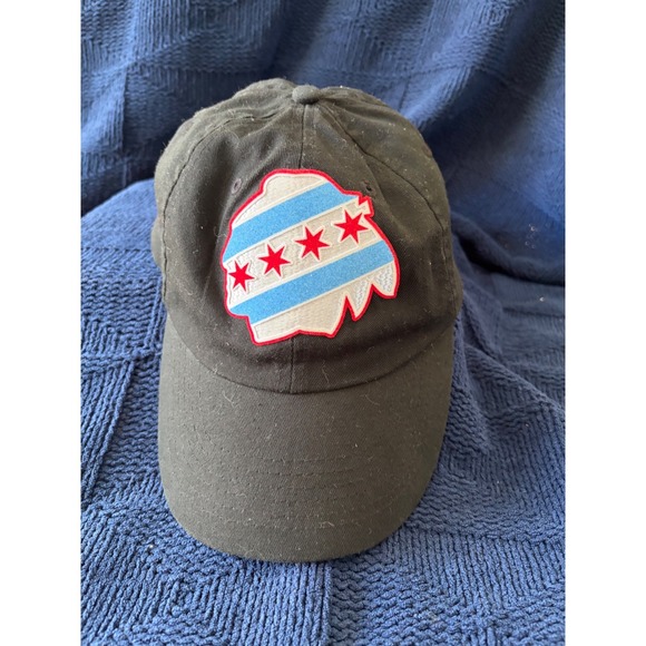Unbranded Other - Chicago Flag Native American Profile Patch Dad Hat Black Cotton Adjustable Cap